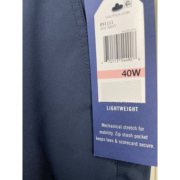 The Golf Short Navy Nautica Shorts Men's 40W 8.5" Wicking Navtech NWT - Picture 4 of 10